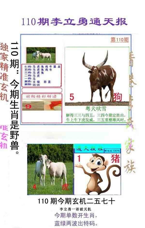 六合彩110期李立勇通天报