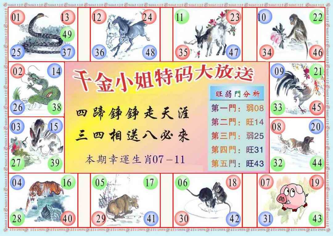 六合彩110期(新版)千金小姐B