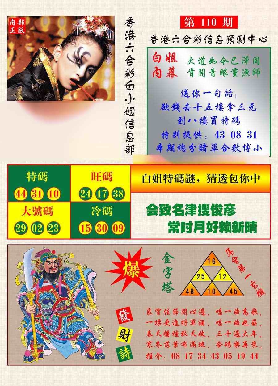 六合彩110期港彩内幕报
