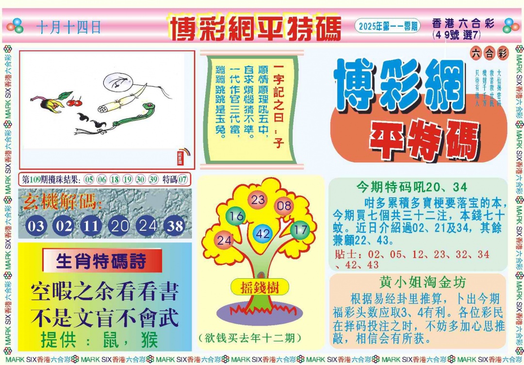 六合彩110期博彩网平特报记录