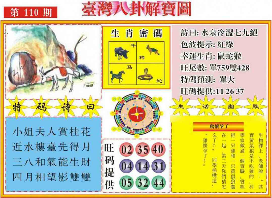 六合彩110期台湾八卦解宝图