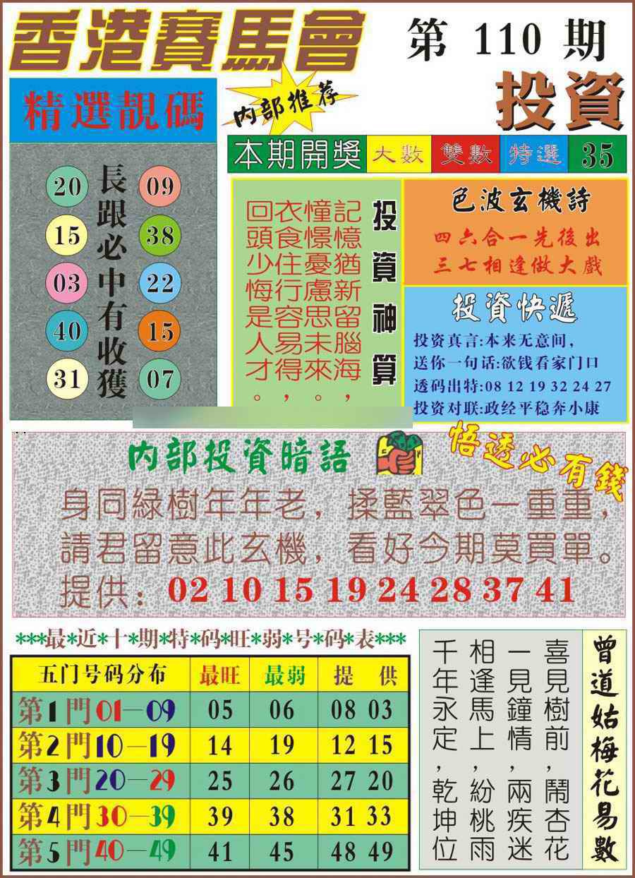 六合彩110期马经投资