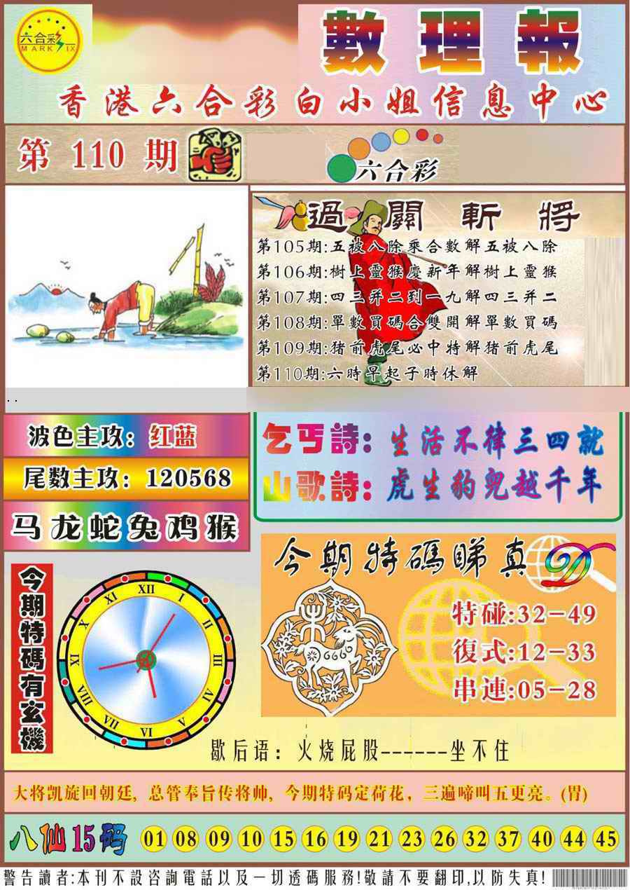 六合彩110期马经数理报