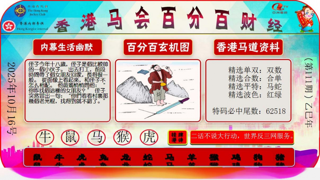 六合彩111期百分百财经