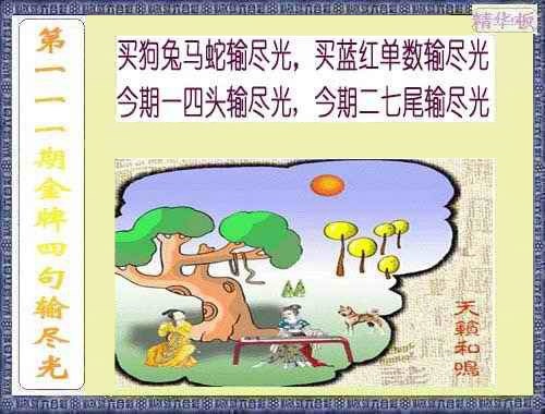 六合彩111期金牌四句输尽光