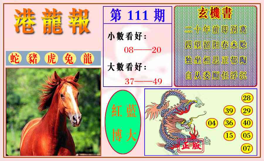 六合彩111期港龙报