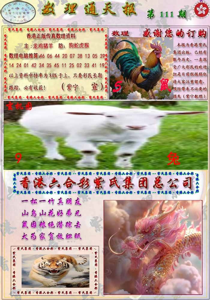 六合彩111期数通报