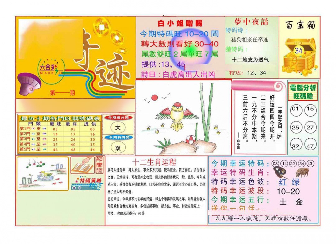 六合彩111期马经奇迹A(新图推荐)