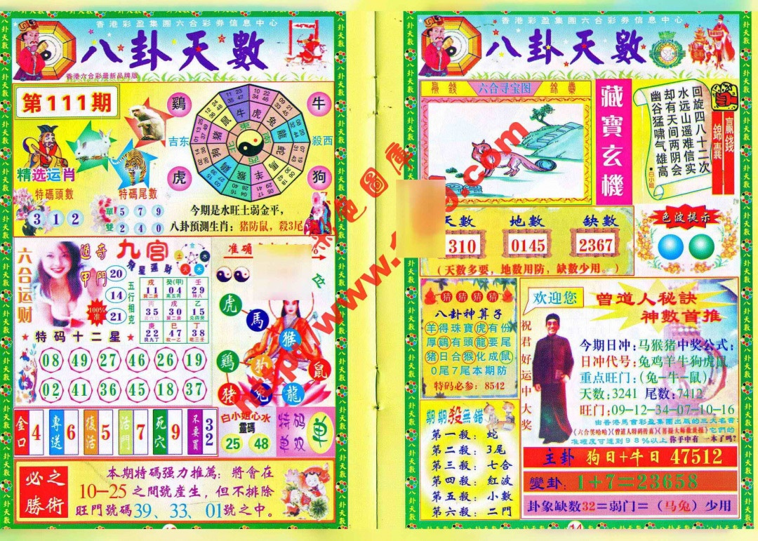 六合彩111期八卦天数