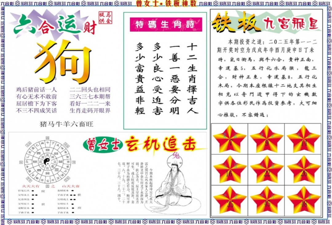 六合彩112期曾女士铁板神数B