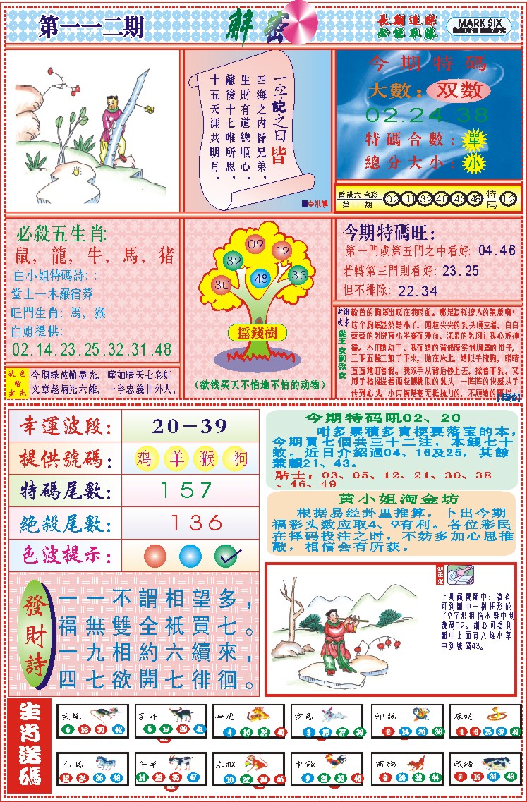 六合彩112期118解密(新图)