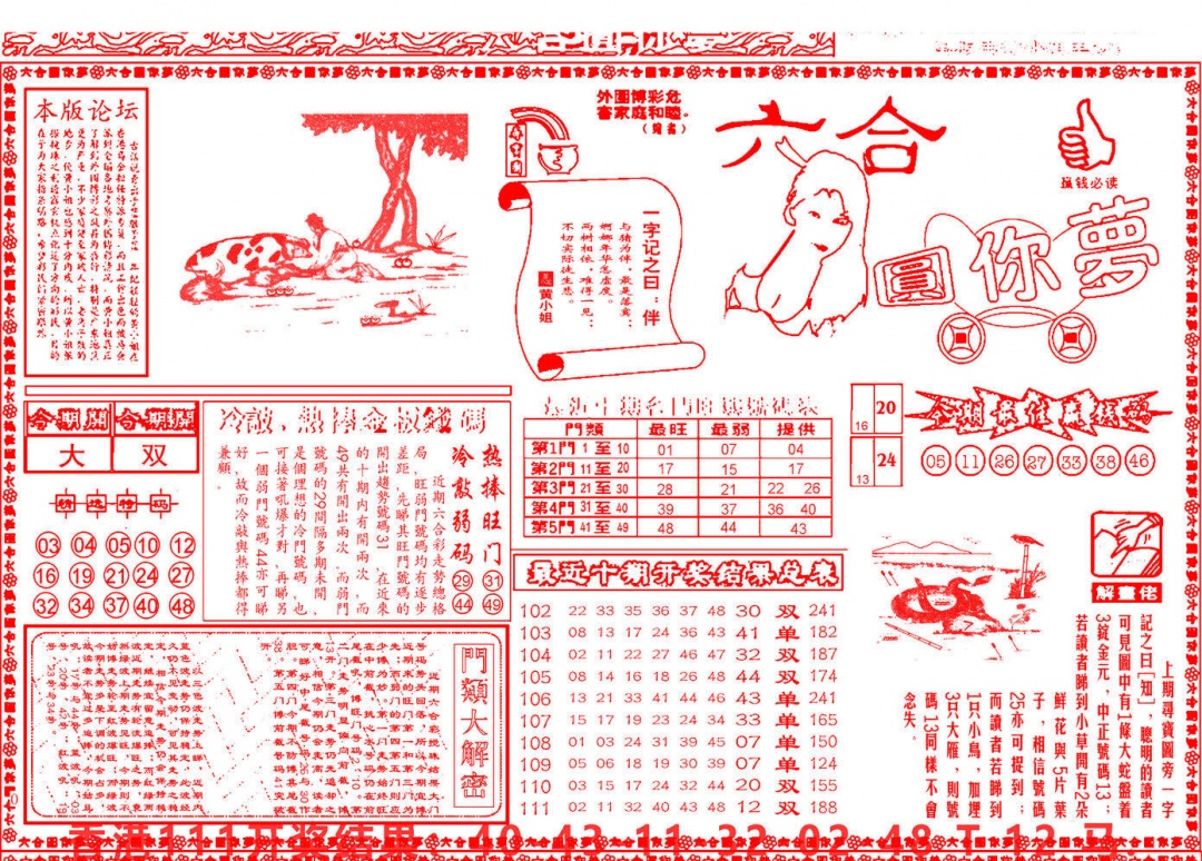 六合彩112期六合圆你梦A