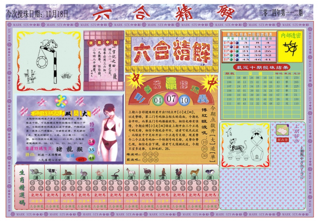 六合彩112期六合精解A
