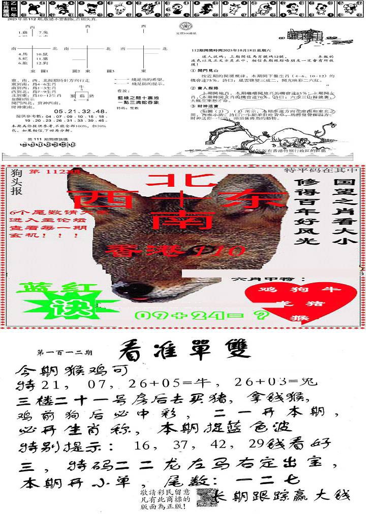 六合彩112期特码内幕B