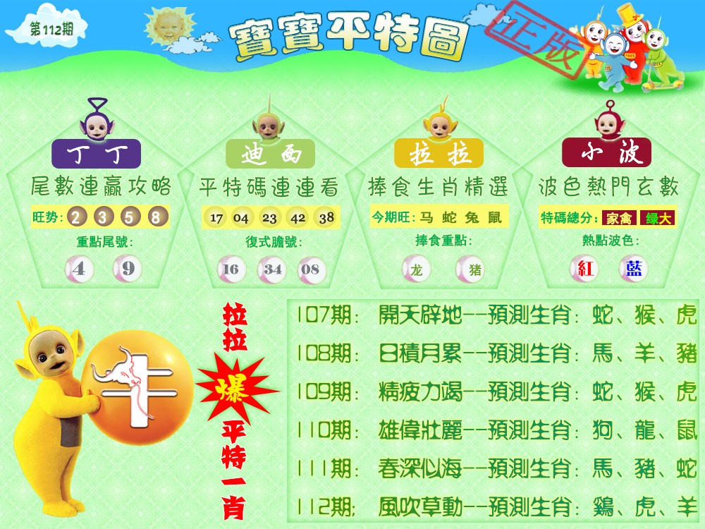 六合彩112期宝宝平特图（热）