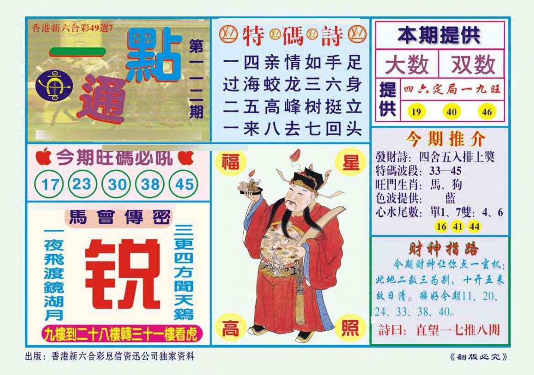六合彩112期一点通（新图）