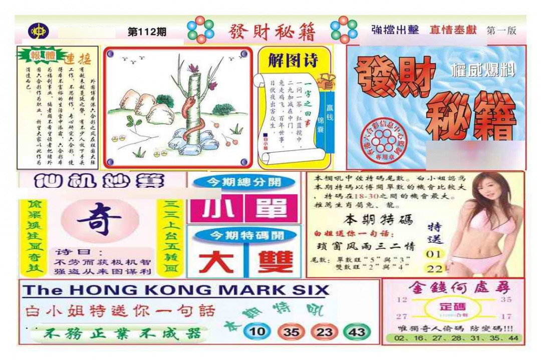 六合彩112期发财秘籍A（新图）