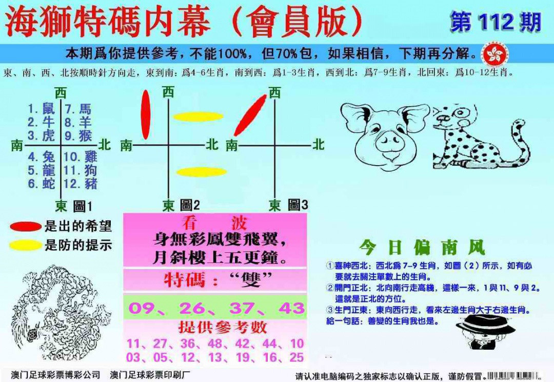 六合彩112期另版海狮特码内幕报