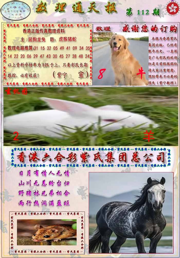 六合彩112期数通报
