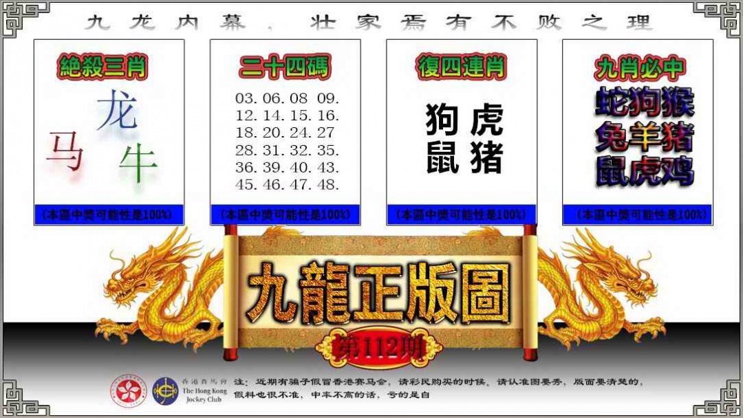 六合彩112期九龙正版图