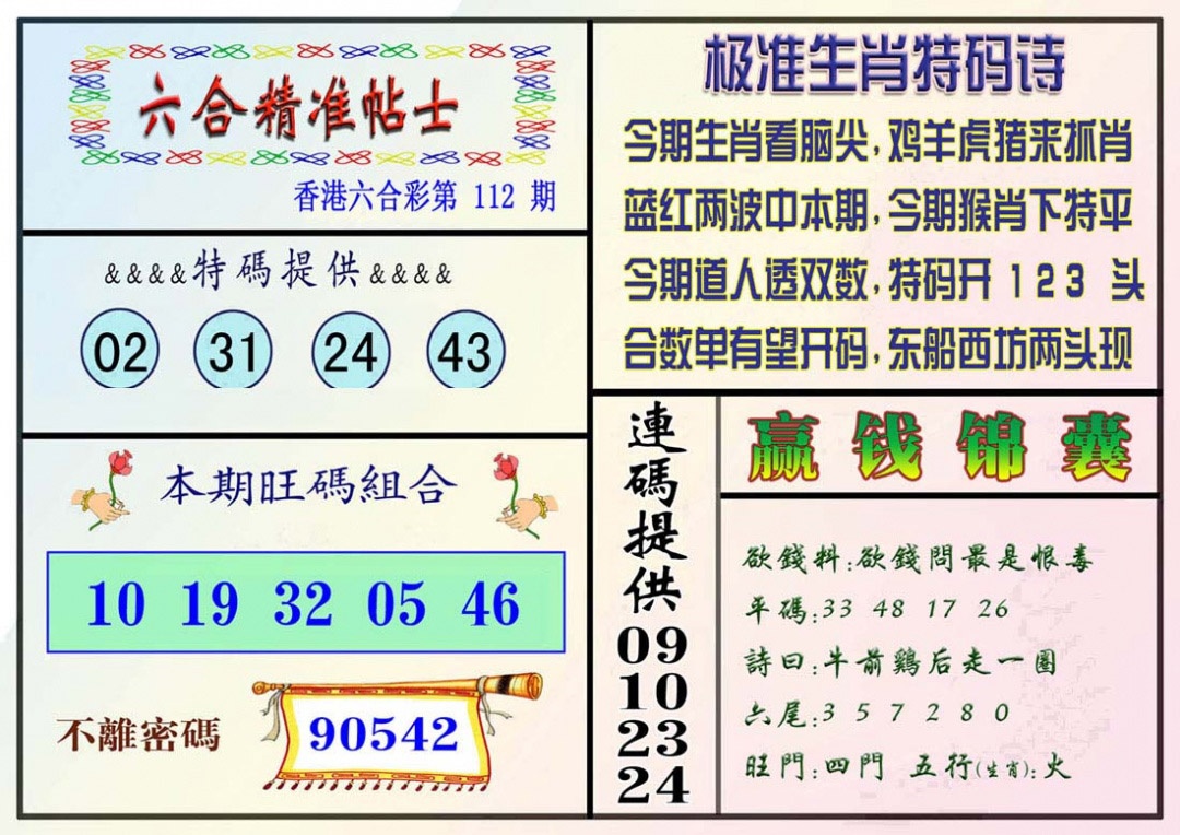 六合彩112期精准贴士