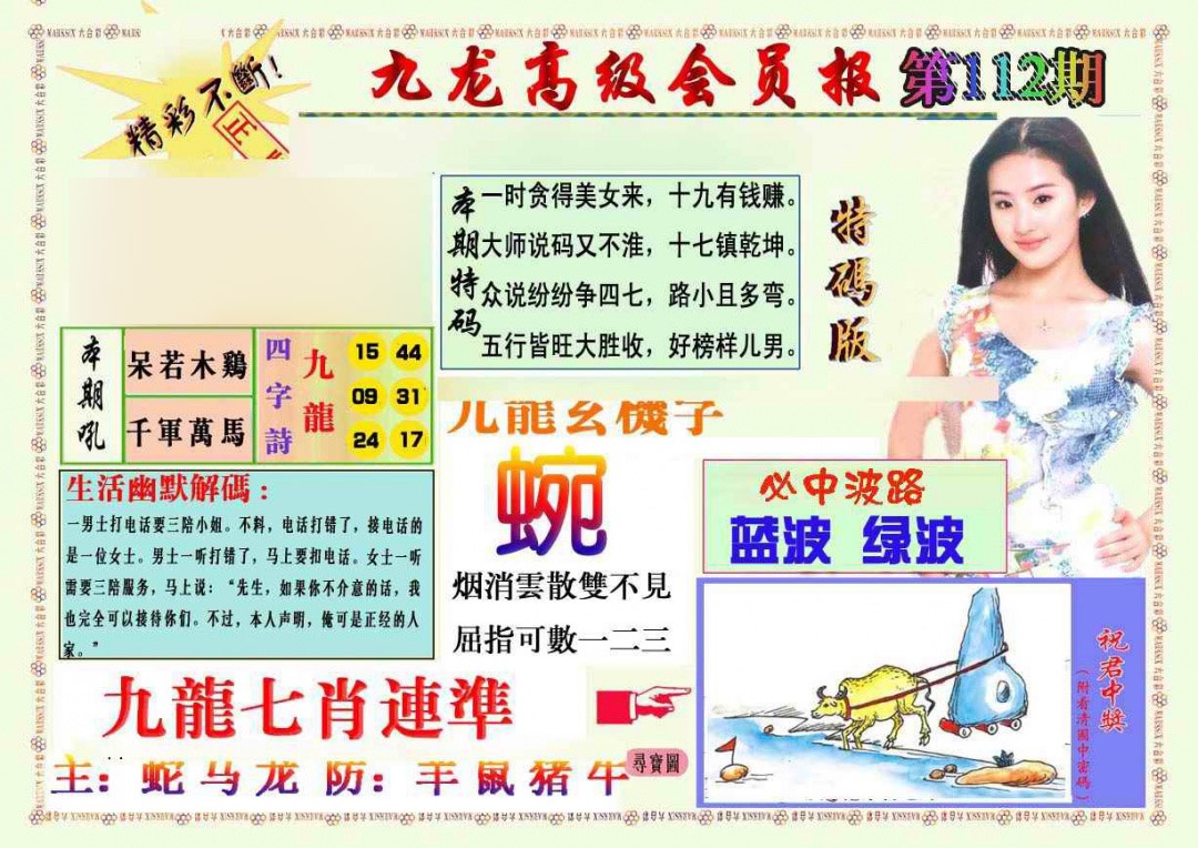 六合彩112期九龙高级会员报
