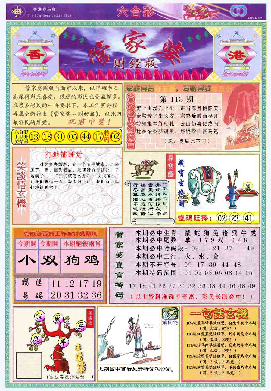 六合彩113期管家婆财经版