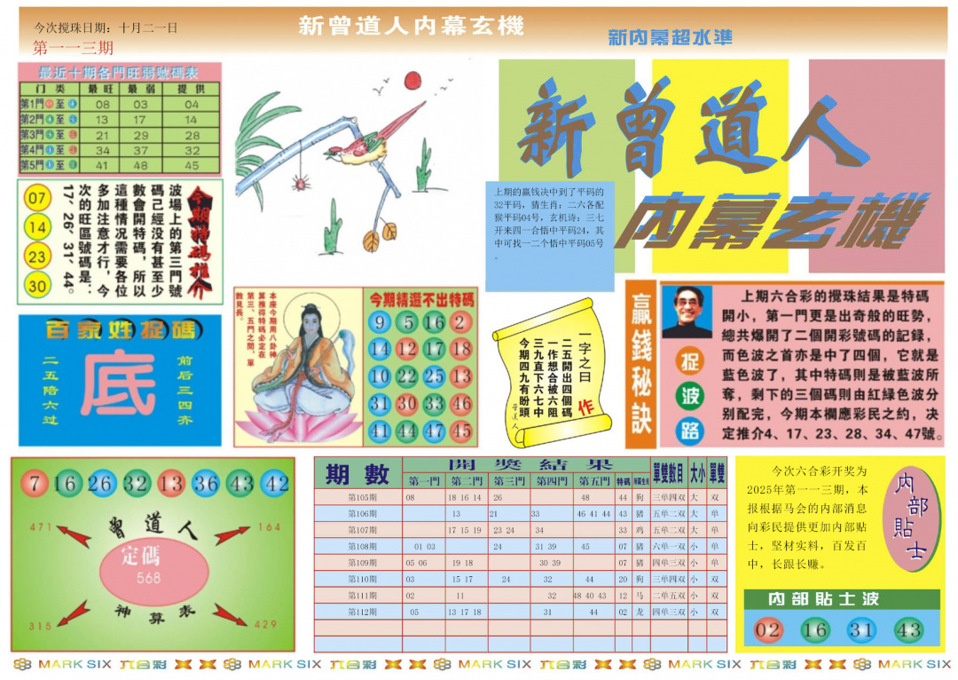 六合彩113期新曾道人内幕A