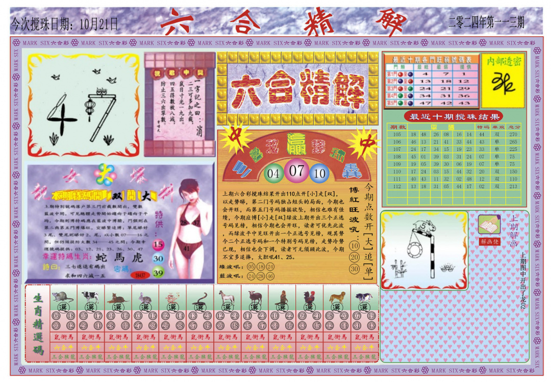 六合彩113期六合精解A