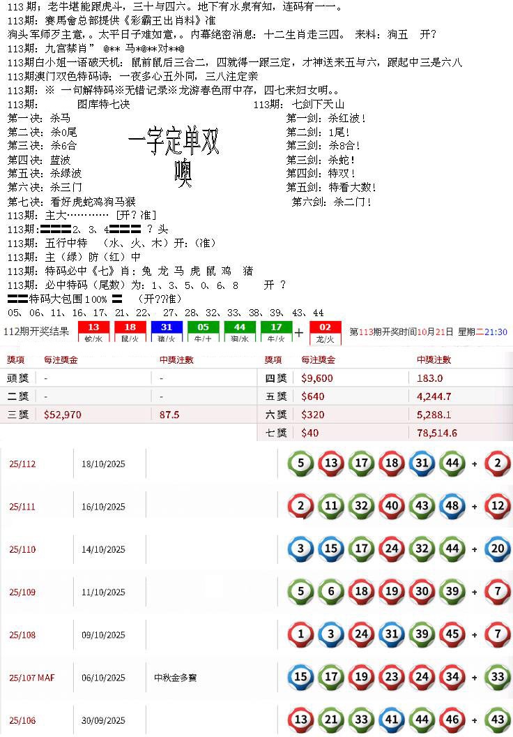 六合彩113期特新五鬼B