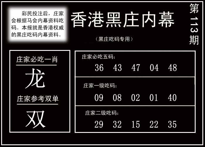 六合彩113期香港黑庄内幕