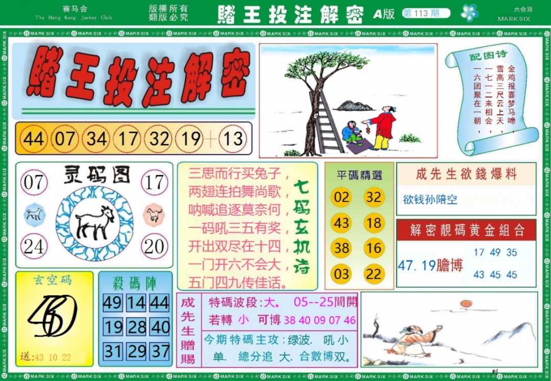 六合彩113期赌王投注解密记录