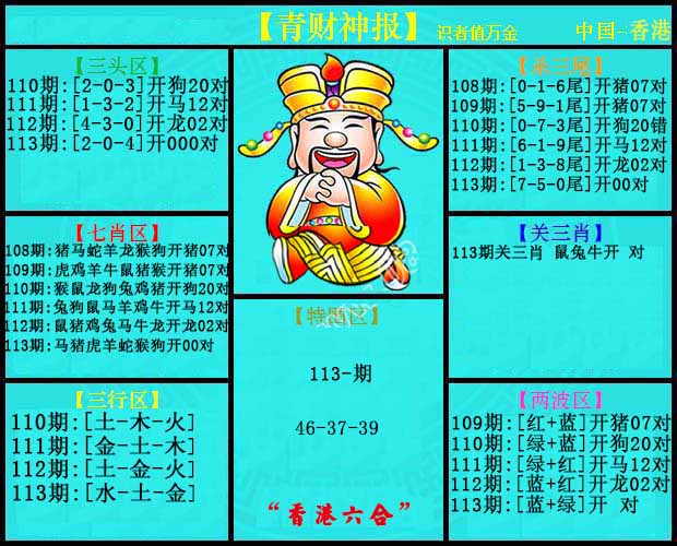 六合彩113期青财神报