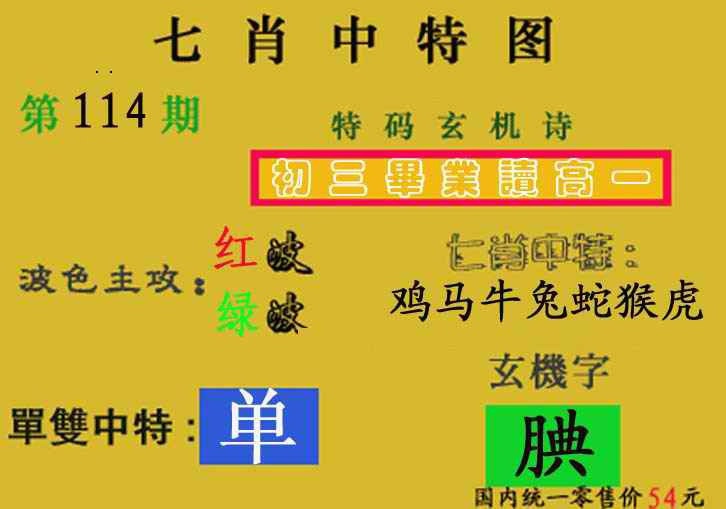 六合彩114期七肖中特(新图)