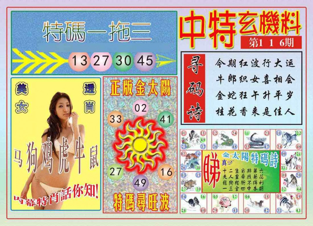 六合彩116期中特玄机料