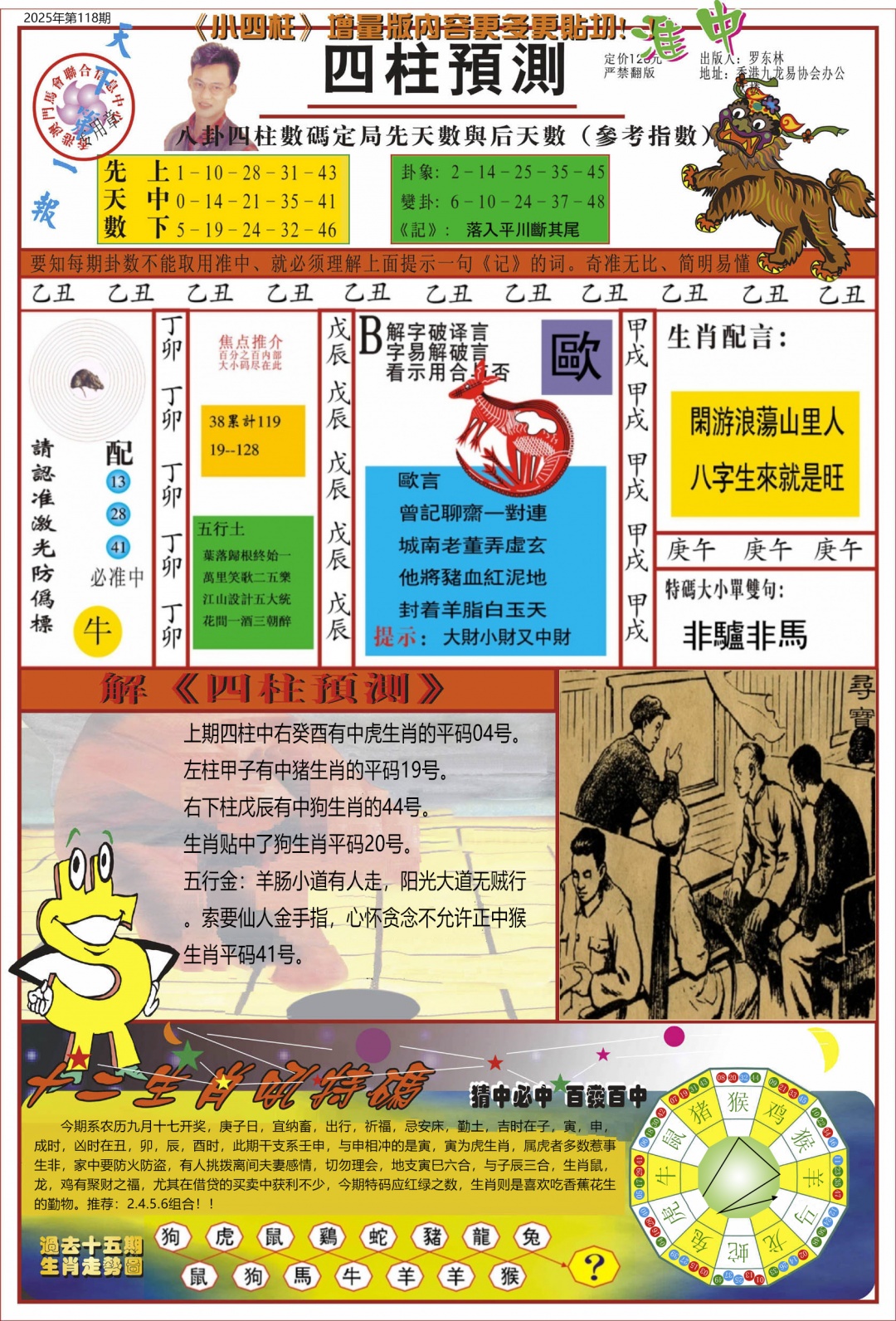 六合彩118期中四柱预测A