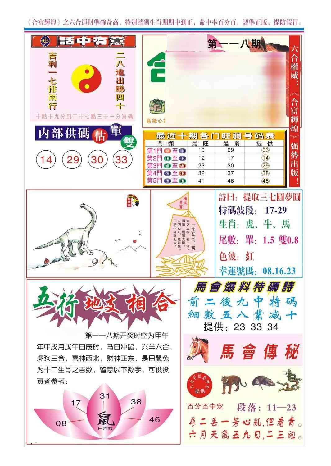 六合彩118期合富辉煌(新图)