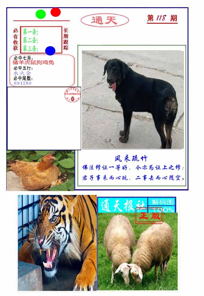 六合彩118期通天杀波图2