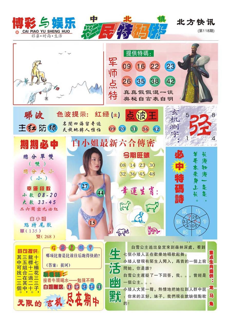 六合彩118期中北彩民特码报(新)