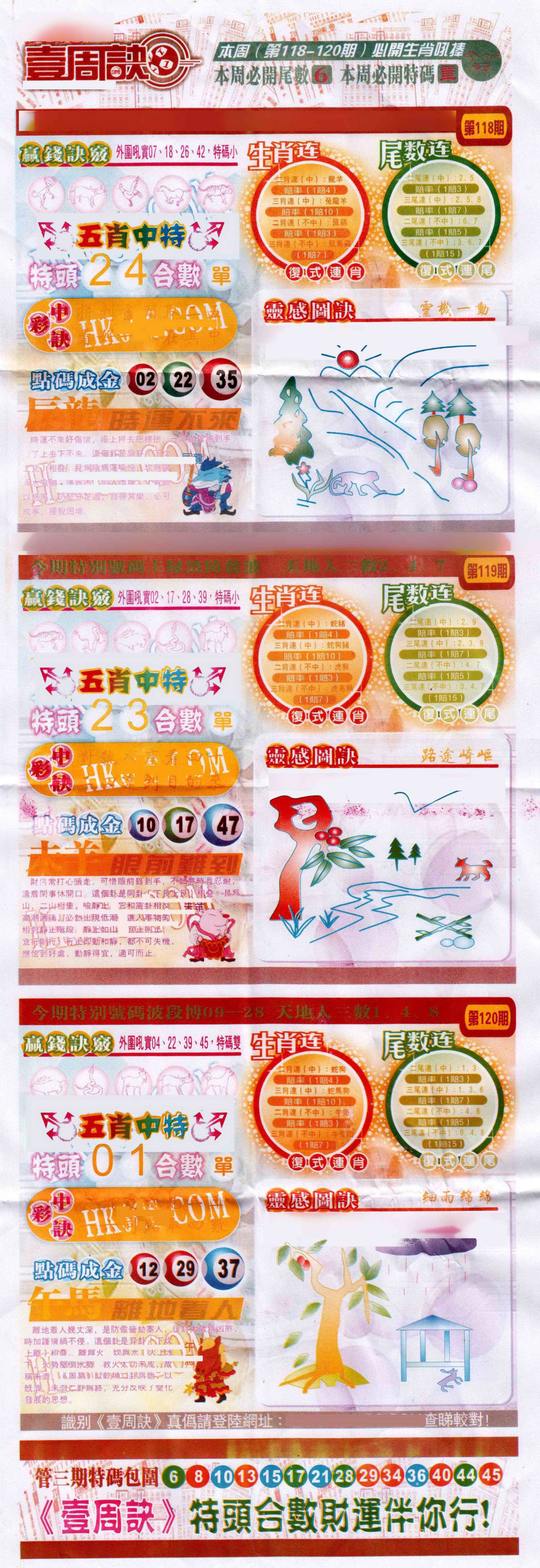 六合彩118期一周决