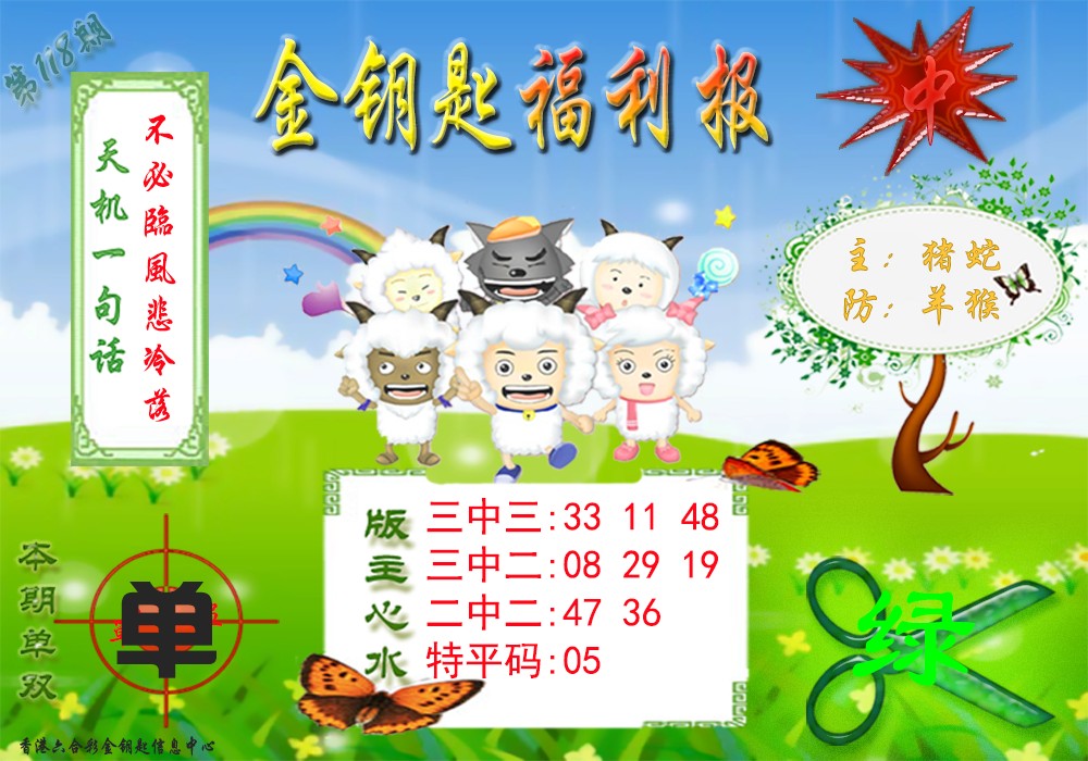 六合彩118期金钥匙福利报