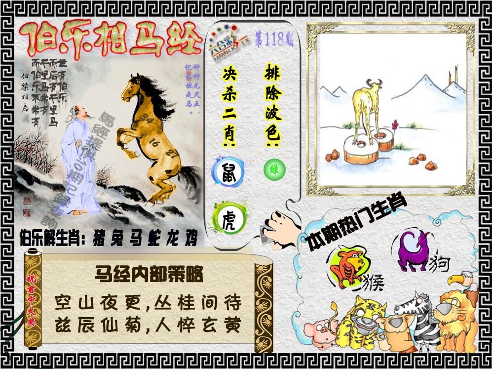 六合彩118期伯乐相马经（荐）