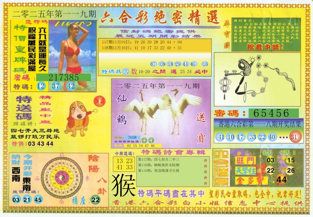 六合彩119期绝密精选A