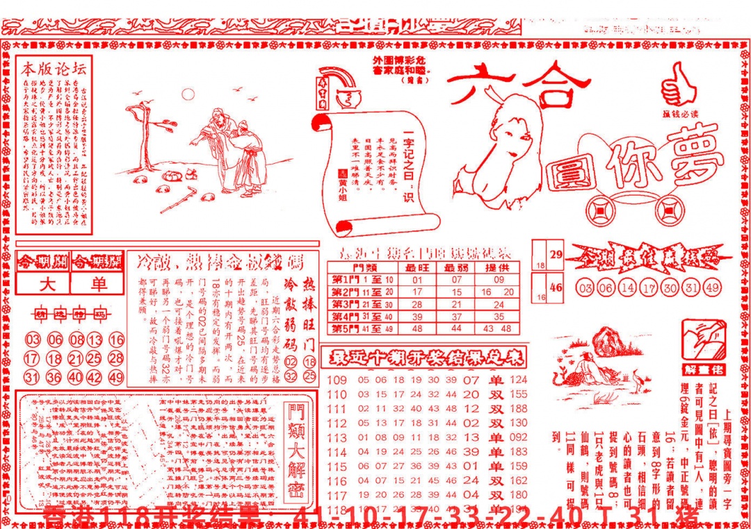 六合彩119期六合圆你梦A