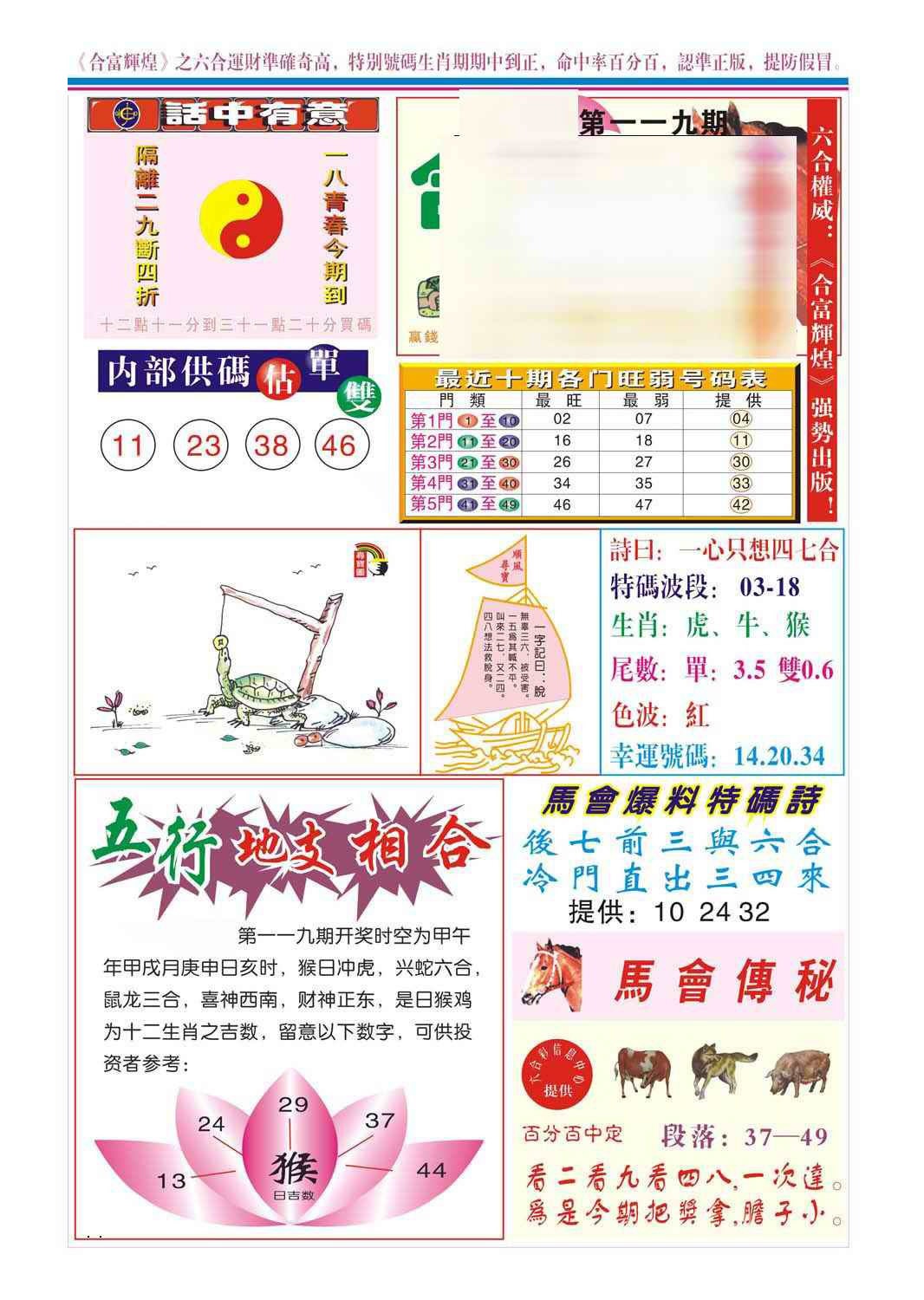 六合彩119期合富辉煌(新图)