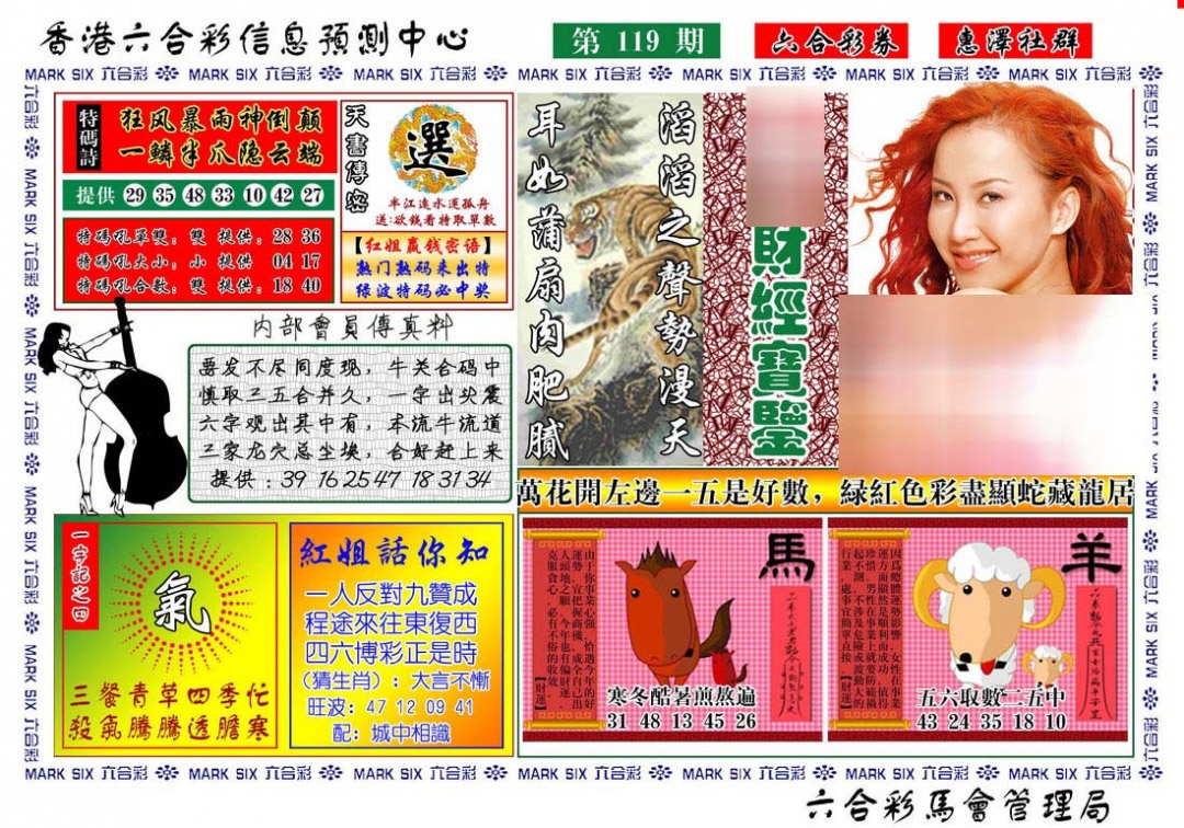 六合彩119期红姐财经宝鉴