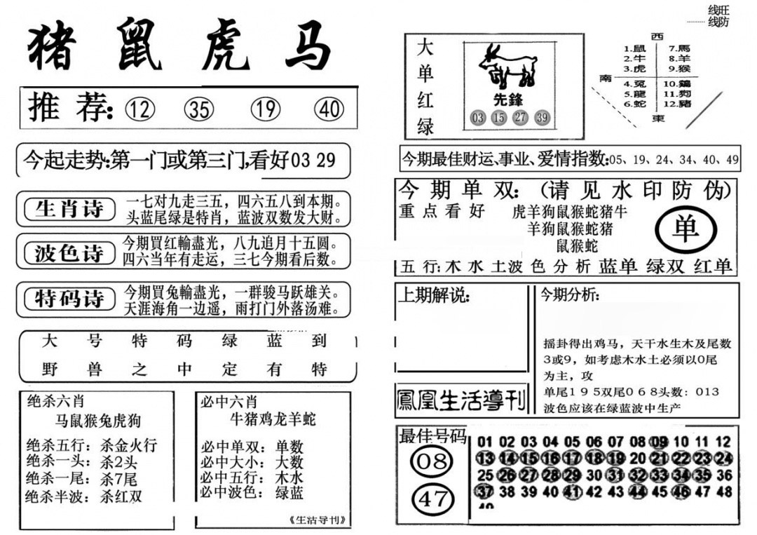 六合彩119期生活快报(新料)