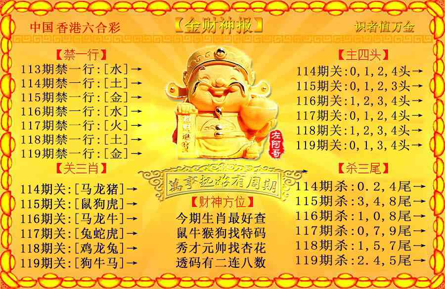 六合彩119期金财神