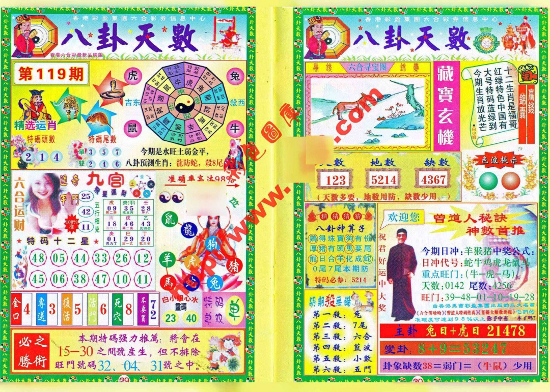 六合彩119期八卦天数