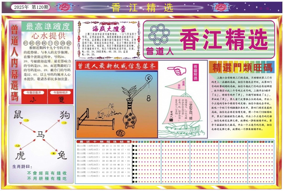 六合彩120期香江精选A